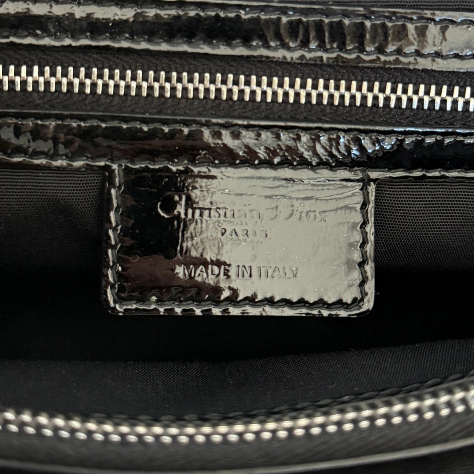 Christian Dior Soft Lady Dior Shopper Cannage Lackleder Schwarz / gut Dior
