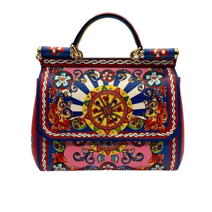 Dolce & Gabbana  Dauphine Print Medium Miss Sicily Satchel Multicolor Dolce & Gabbana