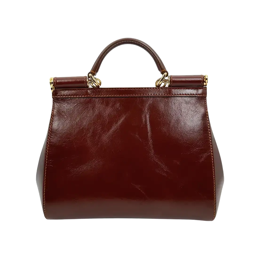 Dolce & Gabbana Sicily Medium Tasche aus Vintage Kalbsleder braun / sehr gut Dolce & Gabbana