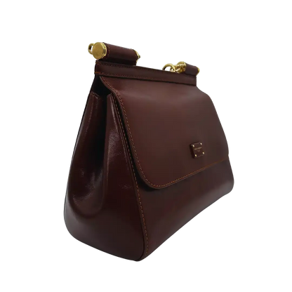 Dolce & Gabbana Sicily Medium Tasche aus Vintage Kalbsleder braun / sehr gut Dolce & Gabbana