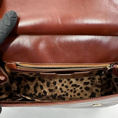 Dolce & Gabbana Sicily Medium Tasche aus Vintage Kalbsleder braun / sehr gut Dolce & Gabbana
