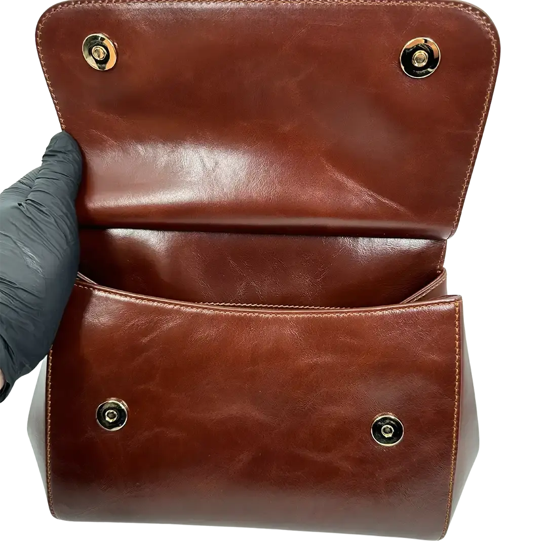 Dolce & Gabbana Sicily Medium Tasche aus Vintage Kalbsleder braun / sehr gut Dolce & Gabbana