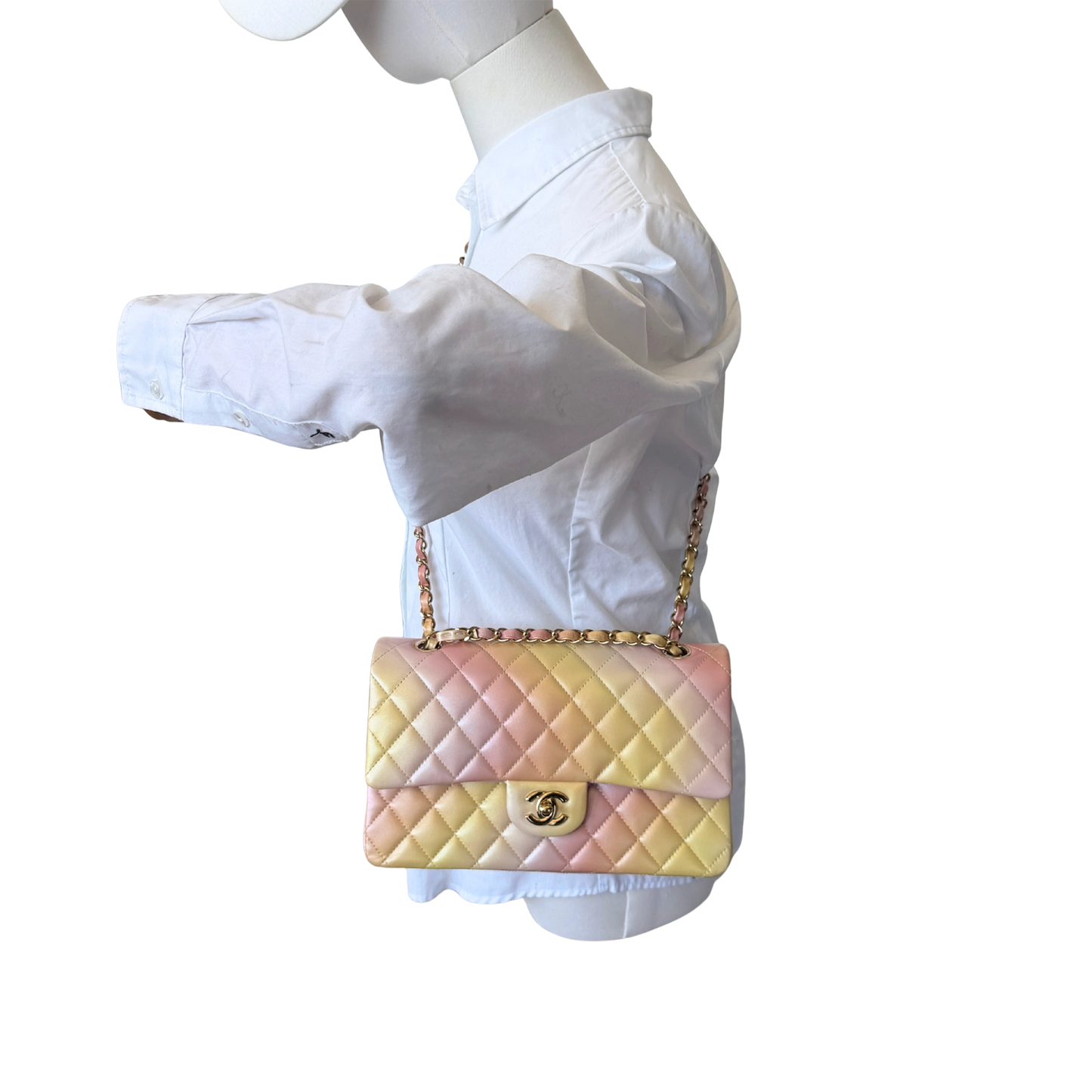 Chanel Timeless Double Flap Medium Tie Dye Ombre Multicolor 2024 Fullset / sehr gut Chanel
