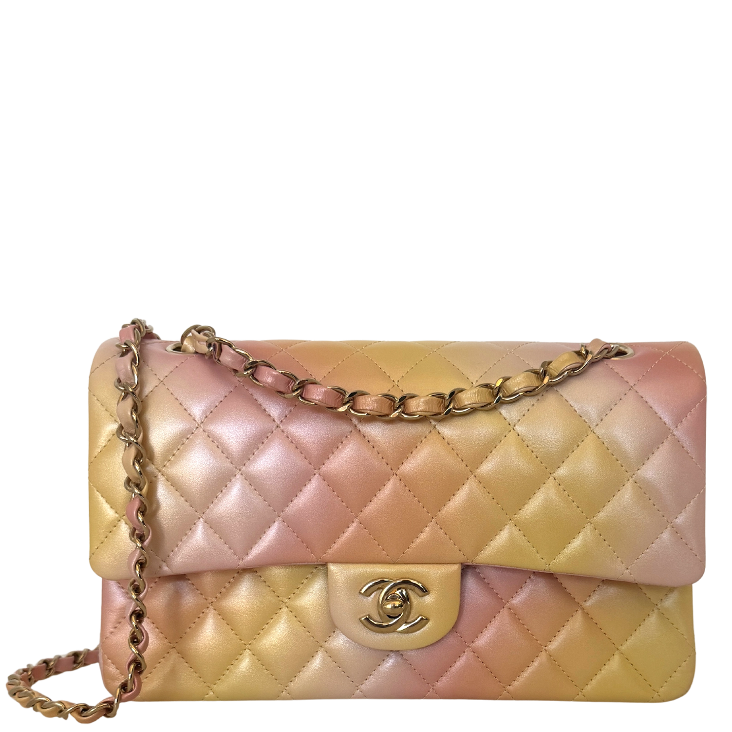 Chanel Timeless Double Flap Medium Tie Dye Ombre Multicolor 2024 Fullset / sehr gut Chanel