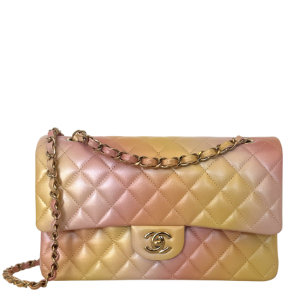 Chanel Timeless Double Flap Medium Tie Dye Ombre Multicolor 2024 Fullset / sehr gut Chanel
