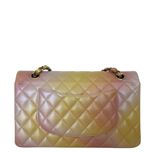 Chanel Timeless Double Flap Medium Tie Dye Ombre Multicolor 2024 Fullset / sehr gut Chanel
