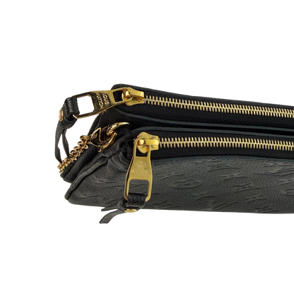 Louis Vuitton Pochette Double Zip Monogram Empreinte Schwarz Fullset / sehr gut Louis Vuitton