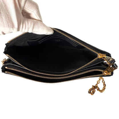 Louis Vuitton Pochette Double Zip Monogram Empreinte Schwarz Fullset / sehr gut Louis Vuitton