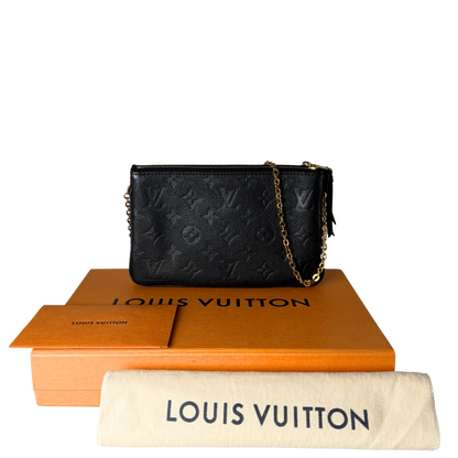 Louis Vuitton Pochette Double Zip Monogram Empreinte Schwarz Fullset / sehr gut Louis Vuitton