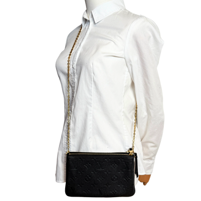 Louis Vuitton Pochette Double Zip Monogram Empreinte Schwarz Fullset / sehr gut Louis Vuitton