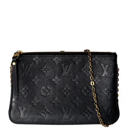 Louis Vuitton Pochette Double Zip Monogram Empreinte Schwarz Fullset / sehr gut Louis Vuitton