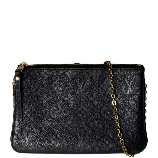 Louis Vuitton Pochette Double Zip Monogram Empreinte Schwarz Fullset / sehr gut Louis Vuitton