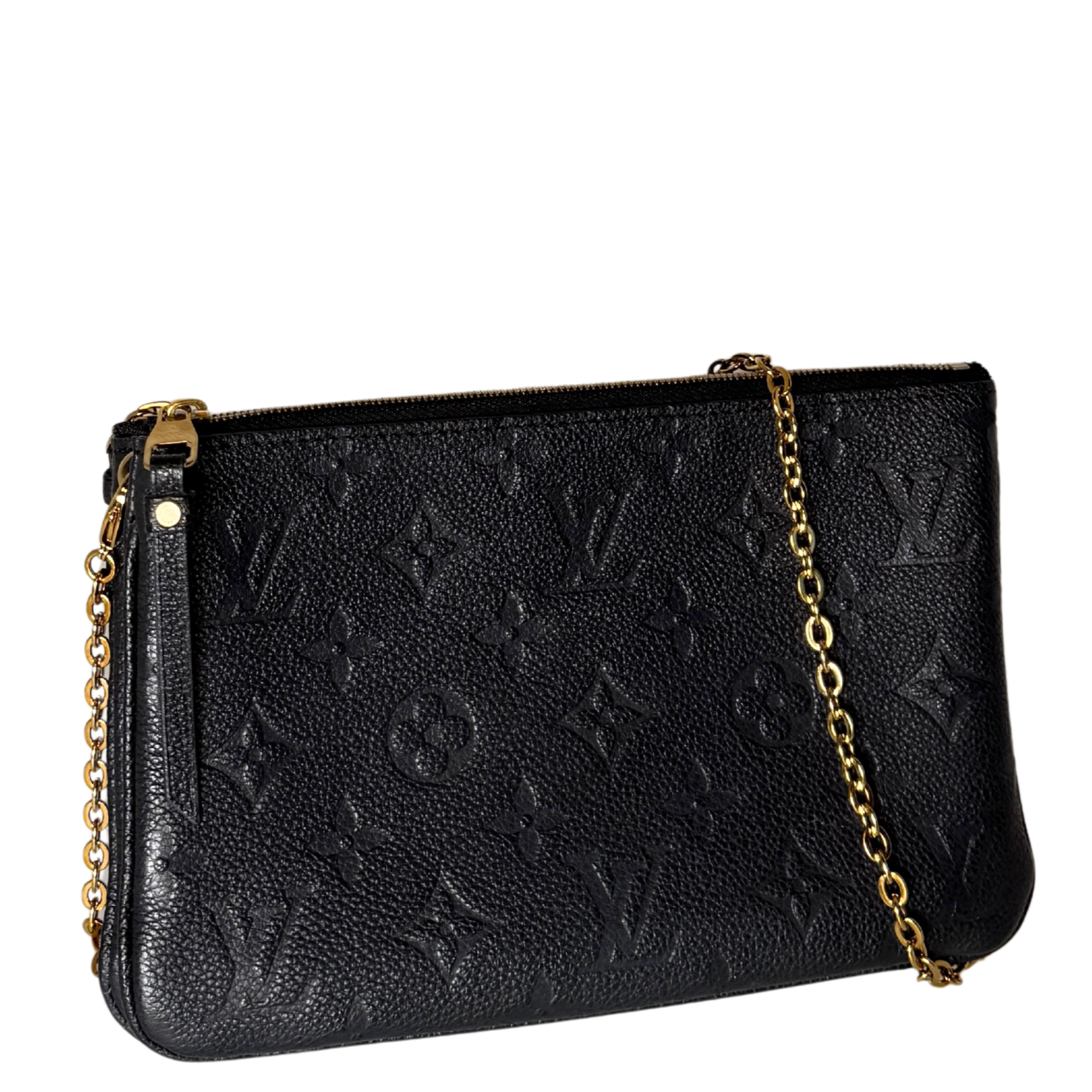 Louis Vuitton Pochette Double Zip Monogram Empreinte Schwarz Fullset / sehr gut Louis Vuitton