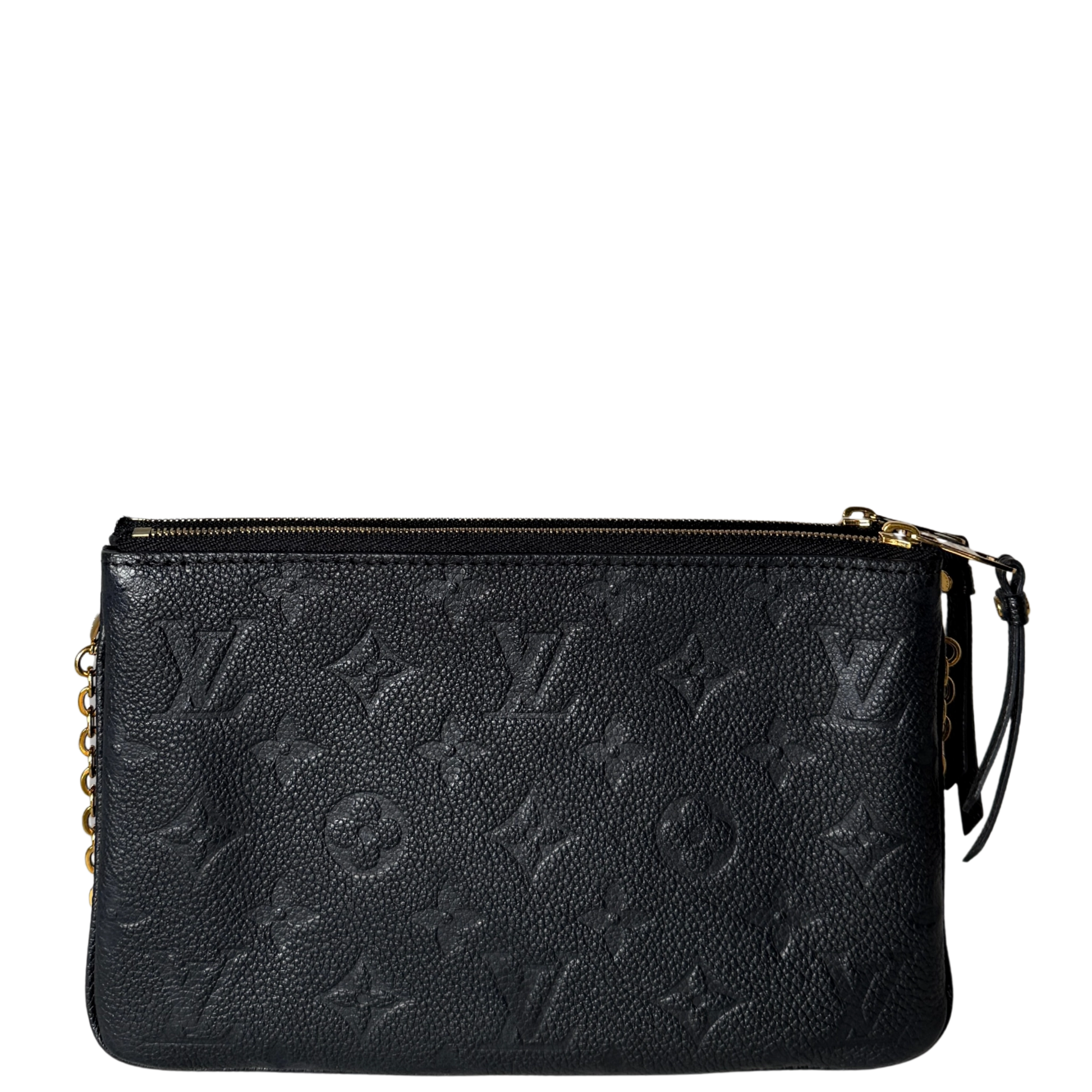 Louis Vuitton Pochette Double Zip Monogram Empreinte Schwarz Fullset / sehr gut Louis Vuitton