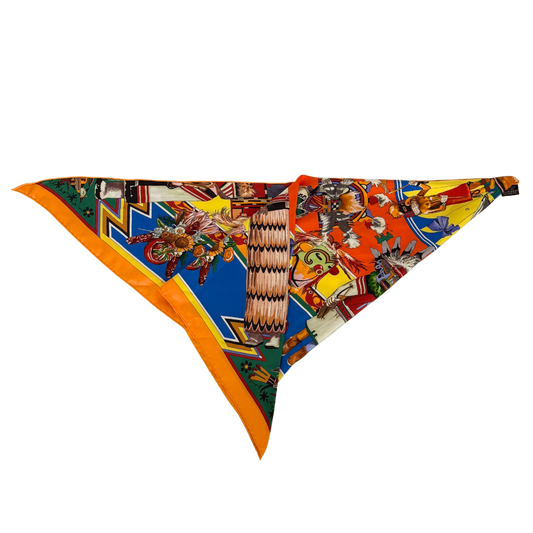 Hermès Dreieckstuch Kashina Orange Gelb / sehr gut Hermès
