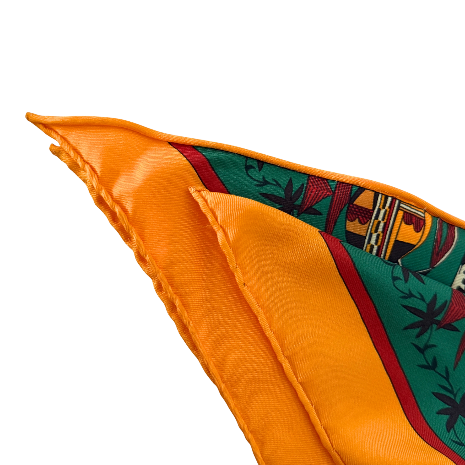 Hermès Dreieckstuch Kashina Orange Gelb / sehr gut Hermès