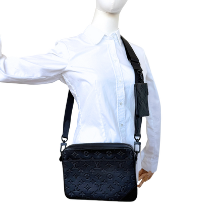 Louis Vuitton Duo Messenger Bag Schwarz Fullset M69827 / sehr gut Louis Vuitton