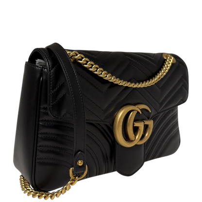 Gucci GG Marmont Medium Leder schwarz aktuelle Version  / neuwertig Gucci
