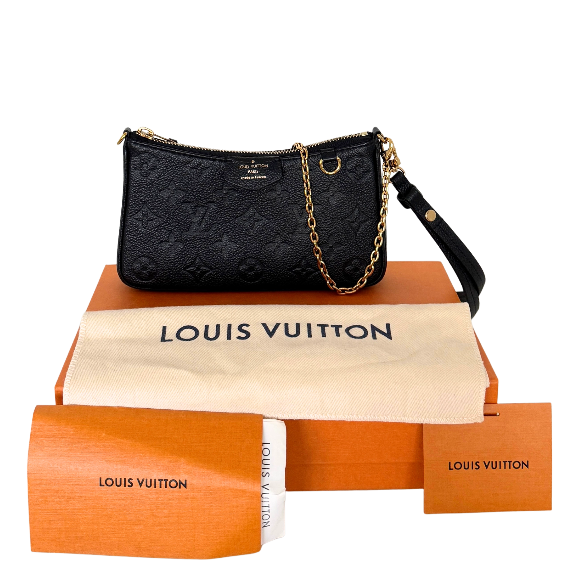 Louis Vuitton Easy Pouch On Strap Monogram Empreinte Schwarz Fullset / sehr gut Louis Vuitton