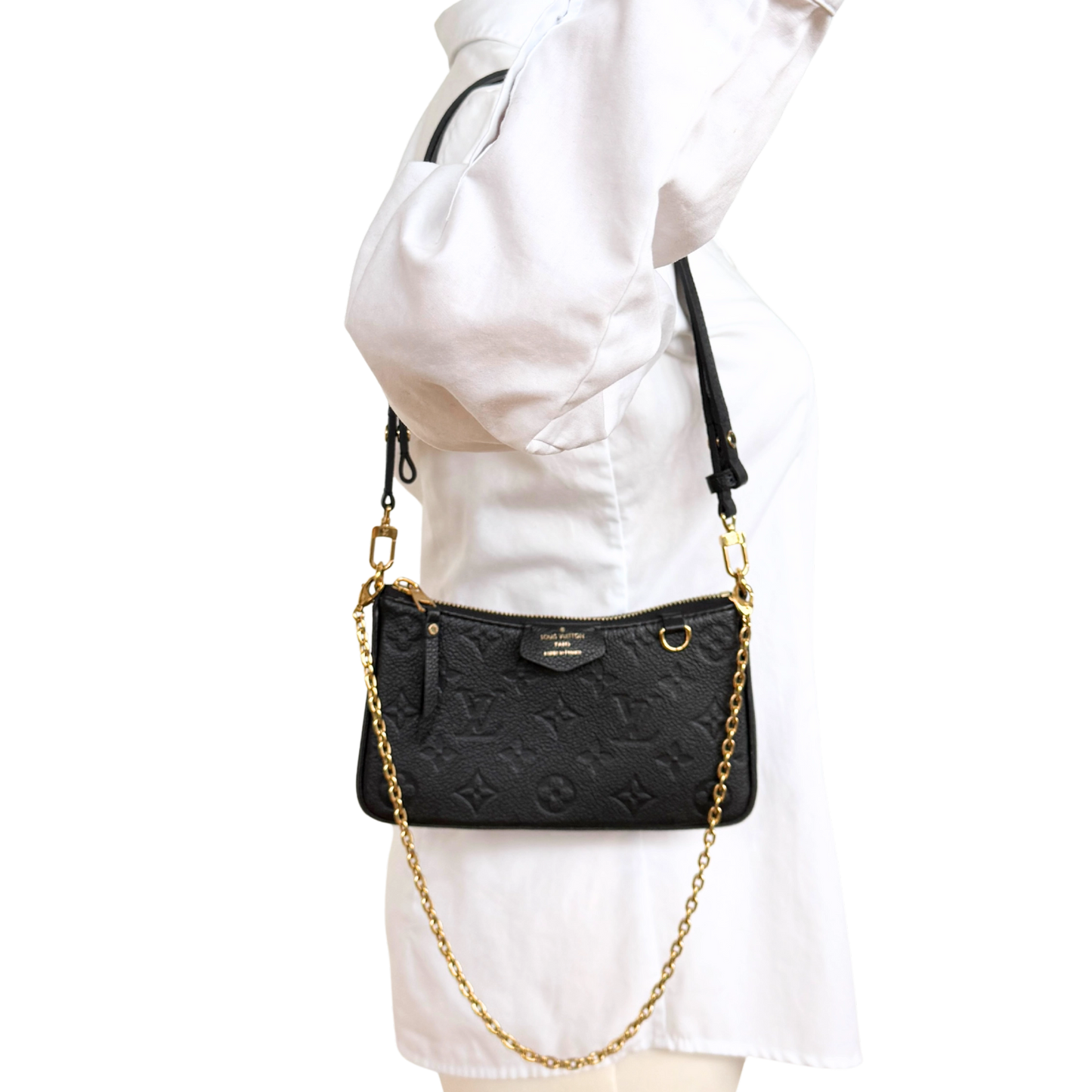 Louis Vuitton Easy Pouch On Strap Monogram Empreinte Schwarz Fullset / sehr gut Louis Vuitton