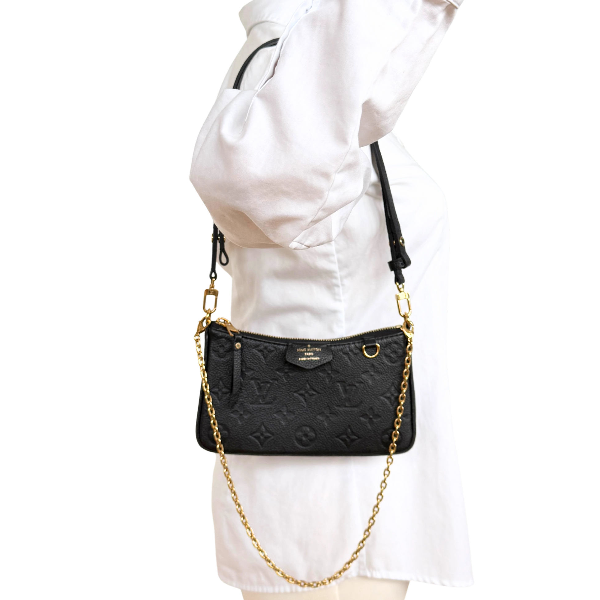 Louis Vuitton Easy Pouch On Strap Monogram Empreinte Schwarz Fullset / sehr gut Louis Vuitton