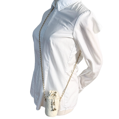 Chanel Mini-Eimertasche Weiß / sehr gut Chanel