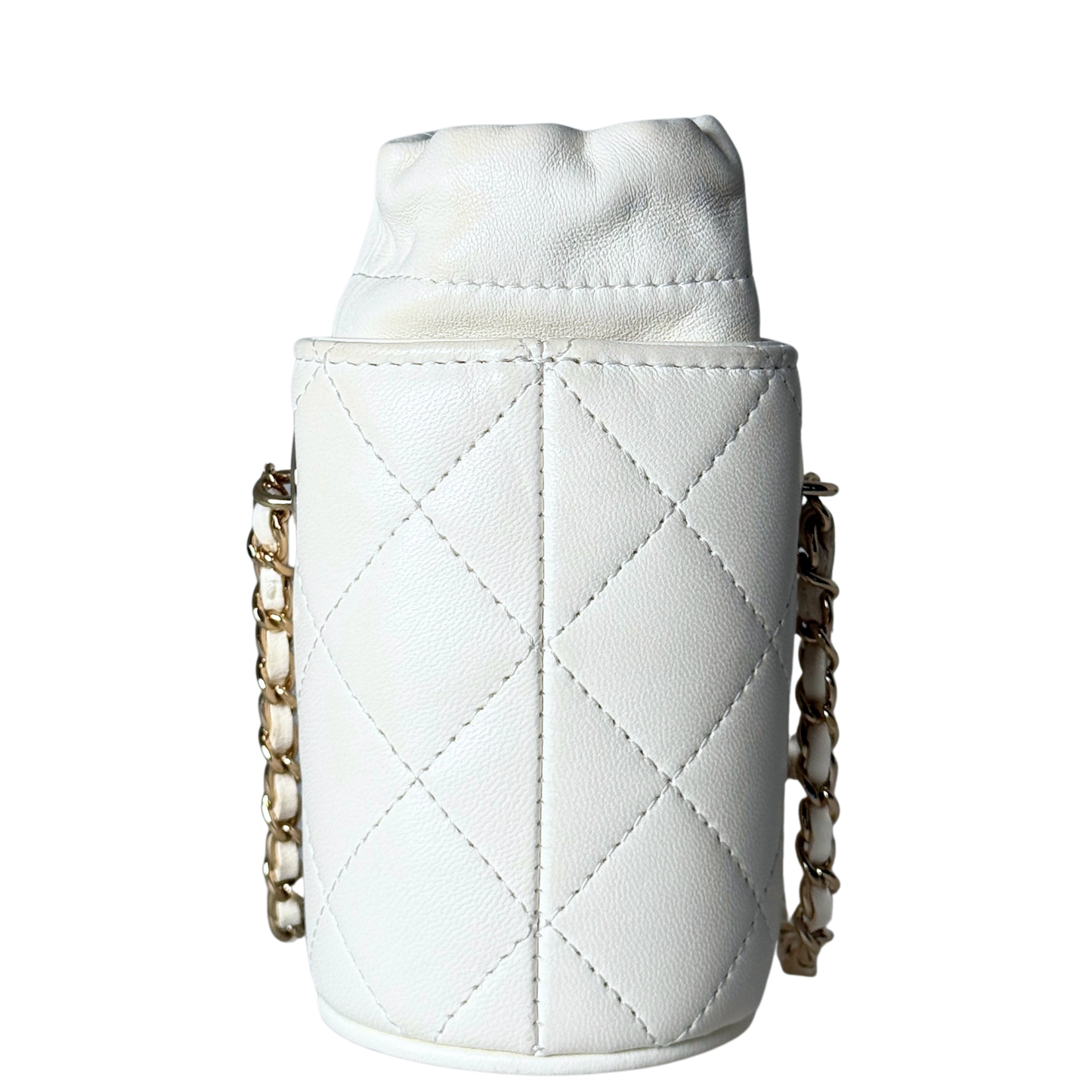 Chanel Mini-Eimertasche Weiß / sehr gut Chanel