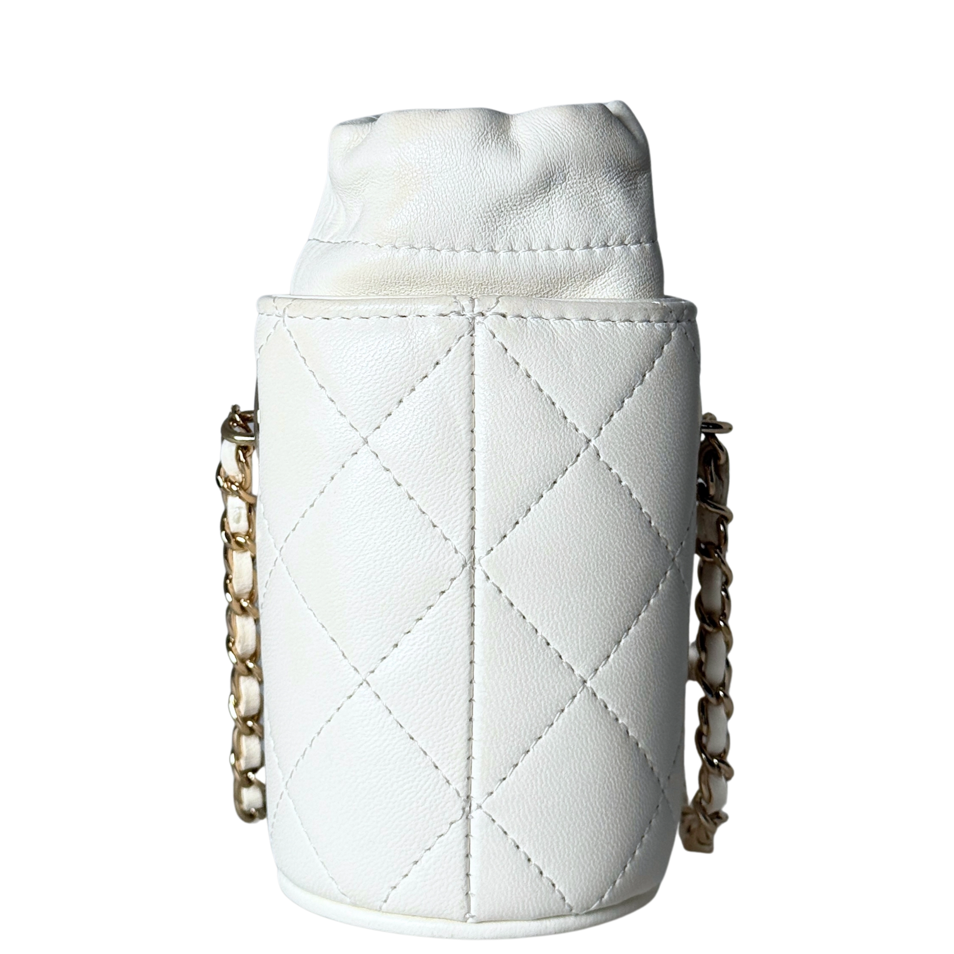 Chanel Mini-Eimertasche Weiß / sehr gut Chanel