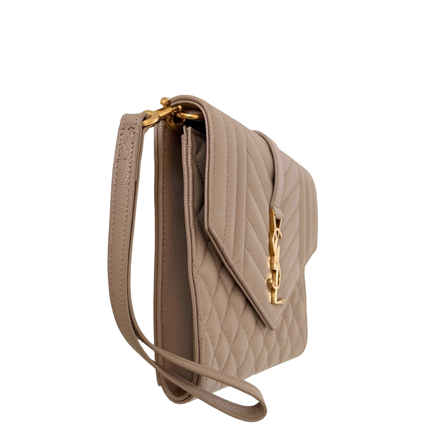 Saint Laurent Envelope Tasche mit Überschlag Dark Beige / neuwertig Saint Laurent