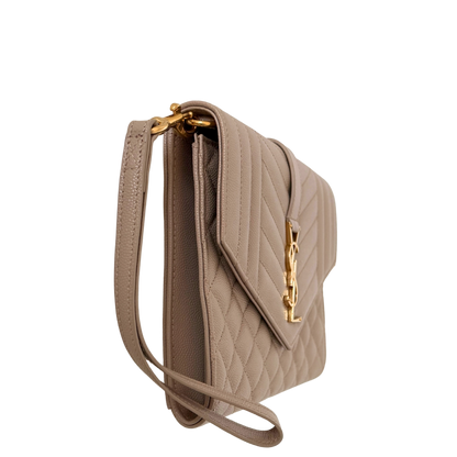 Saint Laurent Envelope Tasche mit Überschlag Dark Beige / neuwertig Saint Laurent