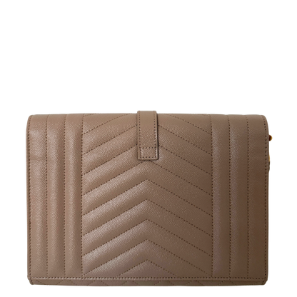 Saint Laurent Envelope Tasche mit Überschlag Dark Beige / neuwertig Saint Laurent