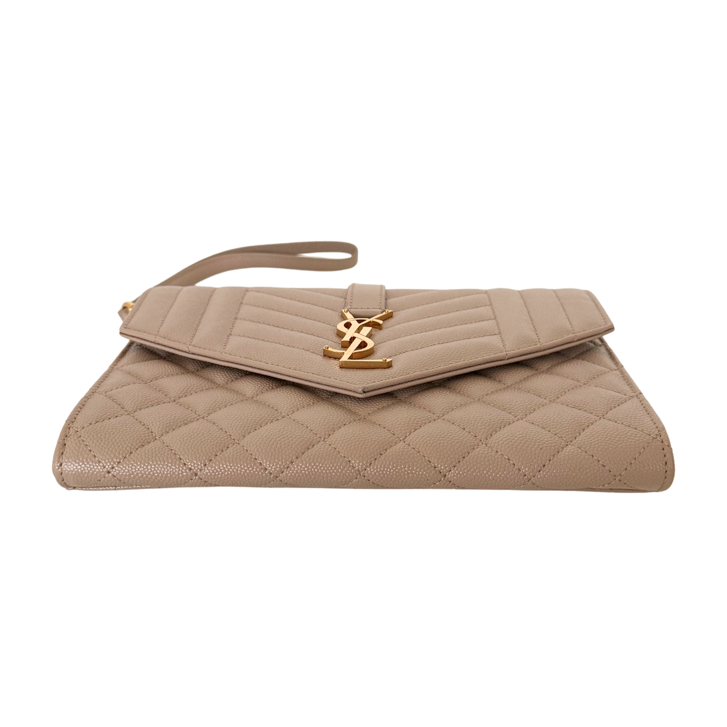 Saint Laurent Envelope Tasche mit Überschlag Dark Beige / neuwertig Saint Laurent