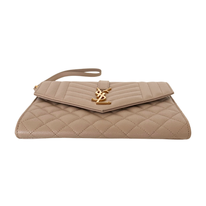 Saint Laurent Envelope Tasche mit Überschlag Dark Beige / neuwertig Saint Laurent