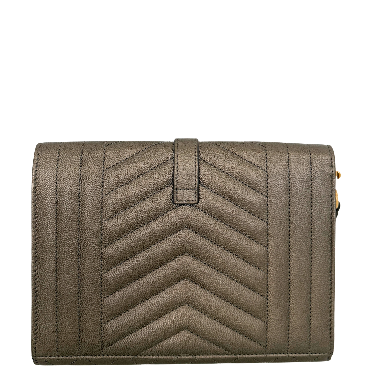 Saint Laurent Envelope Tasche mit Überschlag Metallic Taupe / neuwertig Saint Laurent