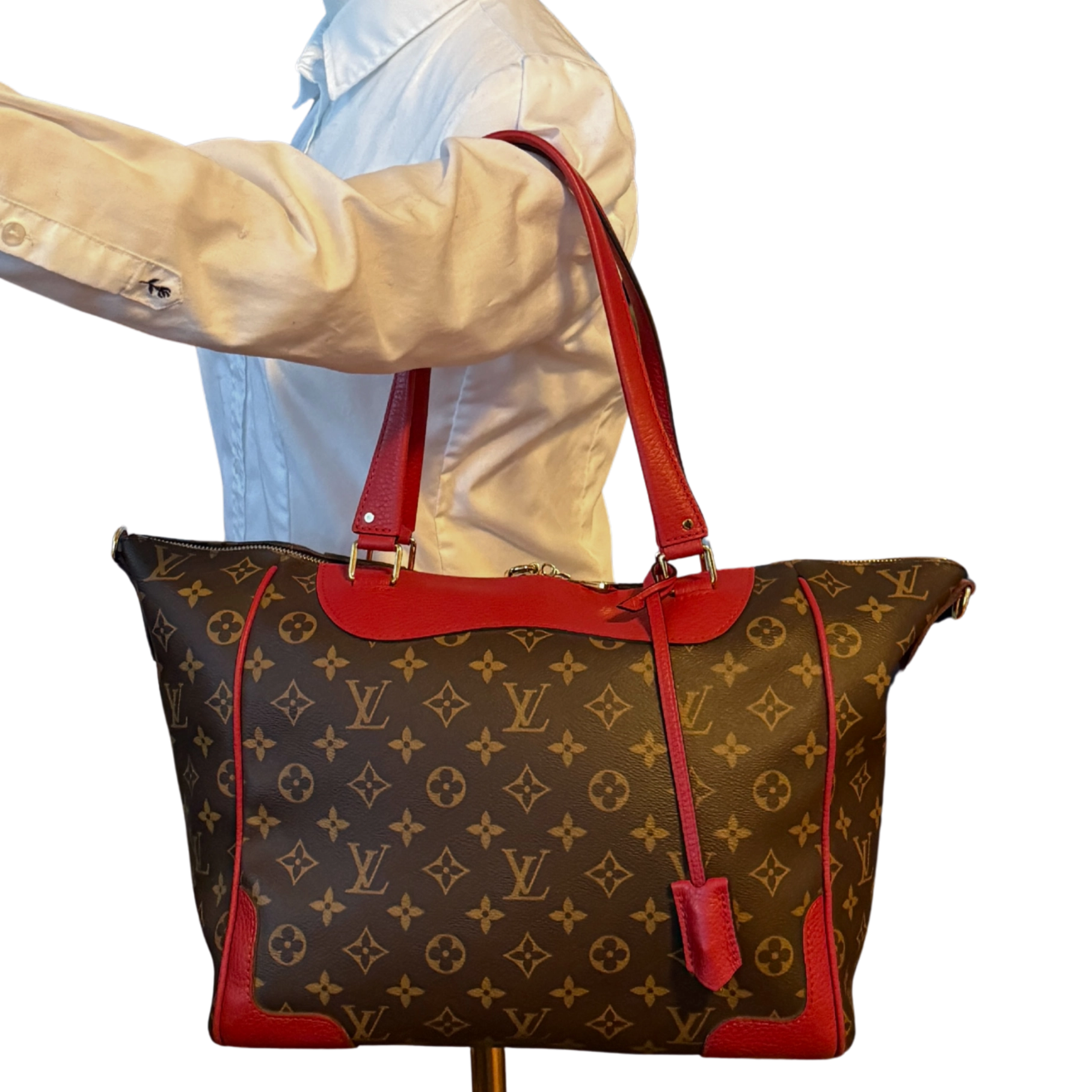 Louis Vuitton Monogram Estrela MM M51193 Braun Rot / gut Louis Vuitton