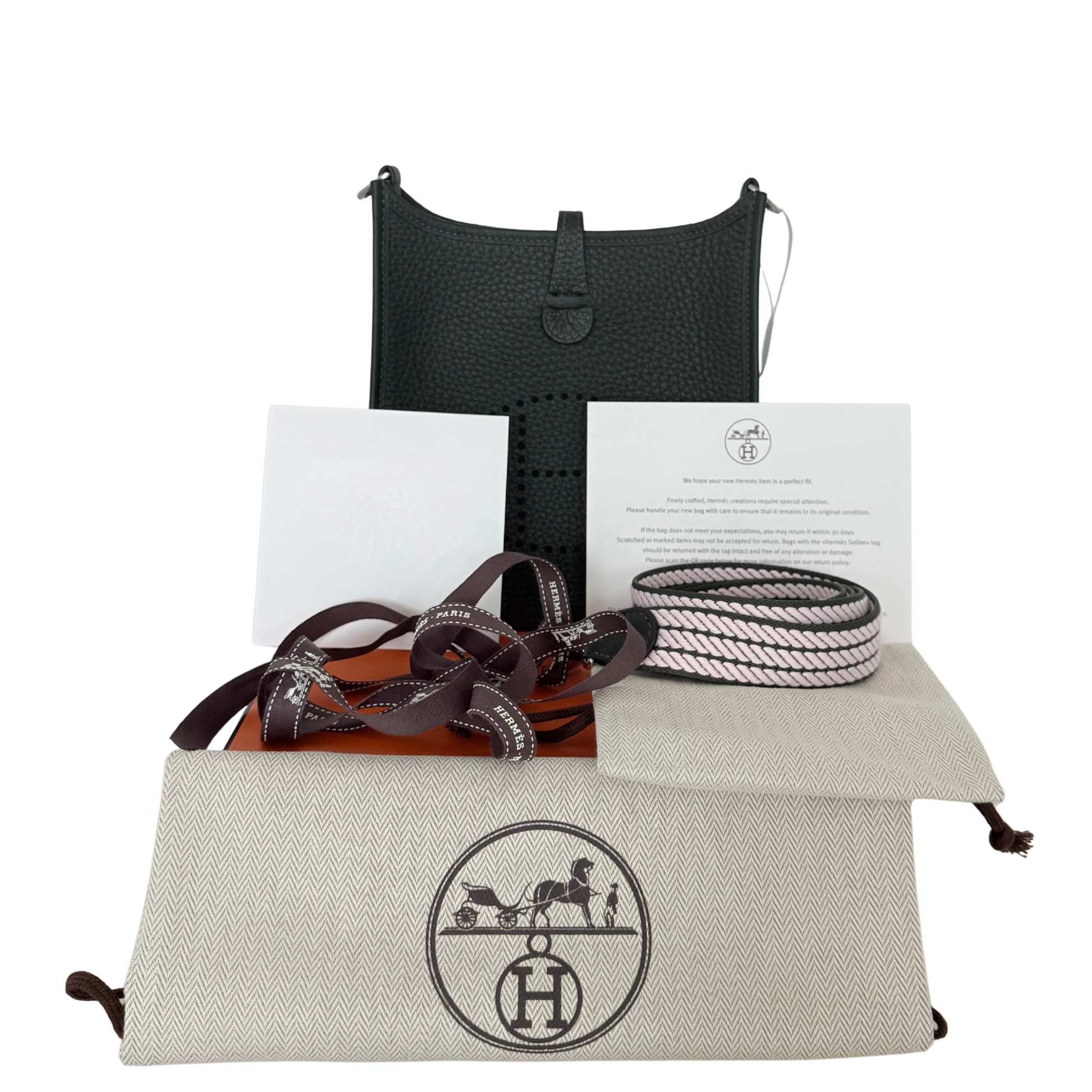 Hermès Evelyne 16 Amazone Taurillon Clemence Vert Foncé Rose Darling Fullset / neuwertig Hermès