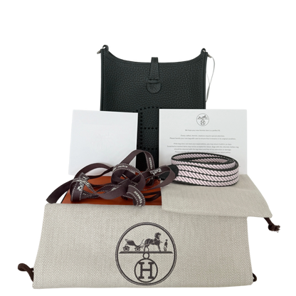 Hermès Evelyne 16 Amazone Taurillon Clemence Vert Foncé Rose Darling Fullset / neuwertig Hermès