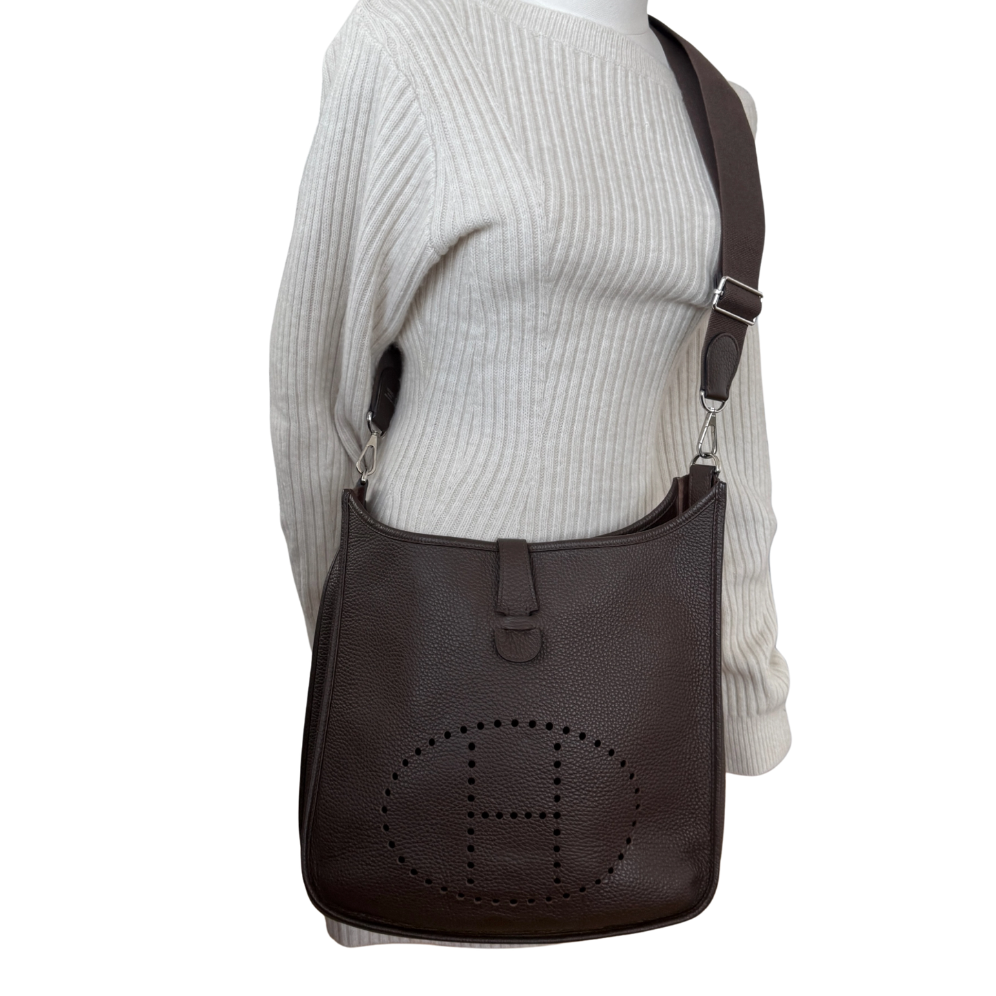 Hermès Evelyne 33 Taurillon Clemence Argile Fullset / sehr gut Hermès