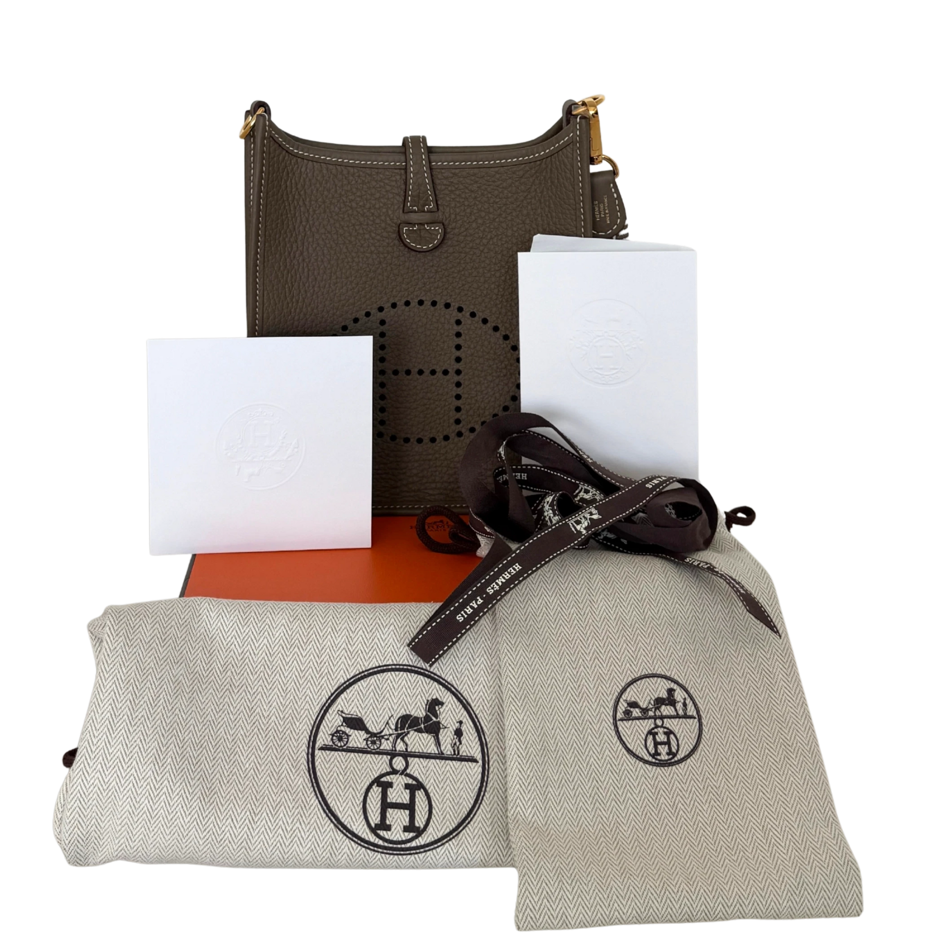 Hermès Evelyne 16 Amazone Taurillon Clemence Etoupe Fullset / neuwertig Hermès