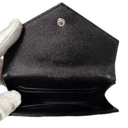Saint Laurent Cassandre Geldbörse small Leder silberne Hardware / sehr gut Saint Laurent