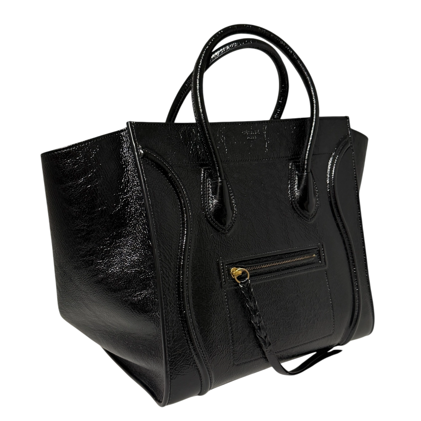 CELINE Luggage Phantom Lackleder Medium schwarz  / neuwertig CELINE