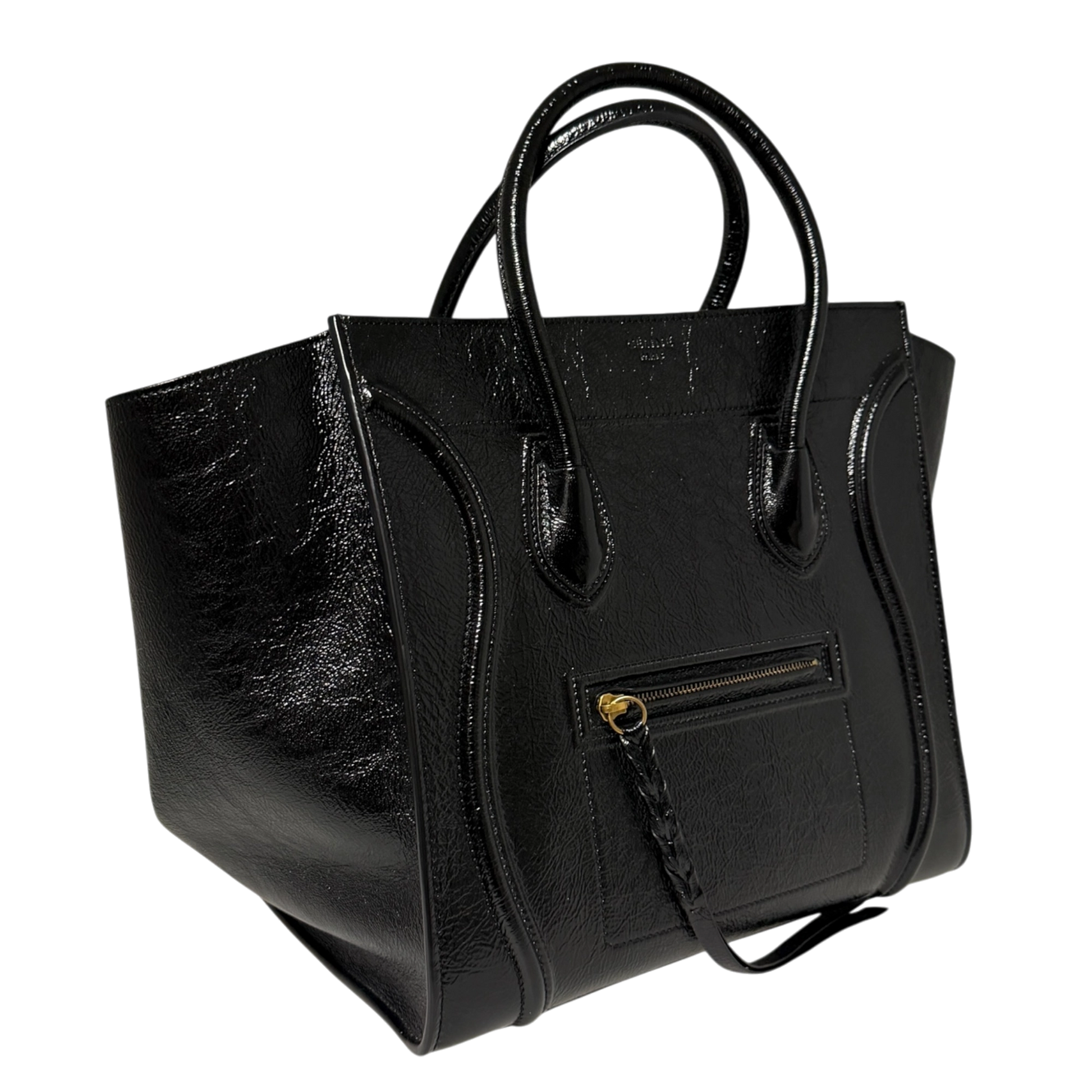 CELINE Luggage Phantom Lackleder Medium schwarz  / neuwertig CELINE