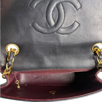 Chanel Timeless Mini Classic Flap schwarz GHW Vintage / gut Chanel