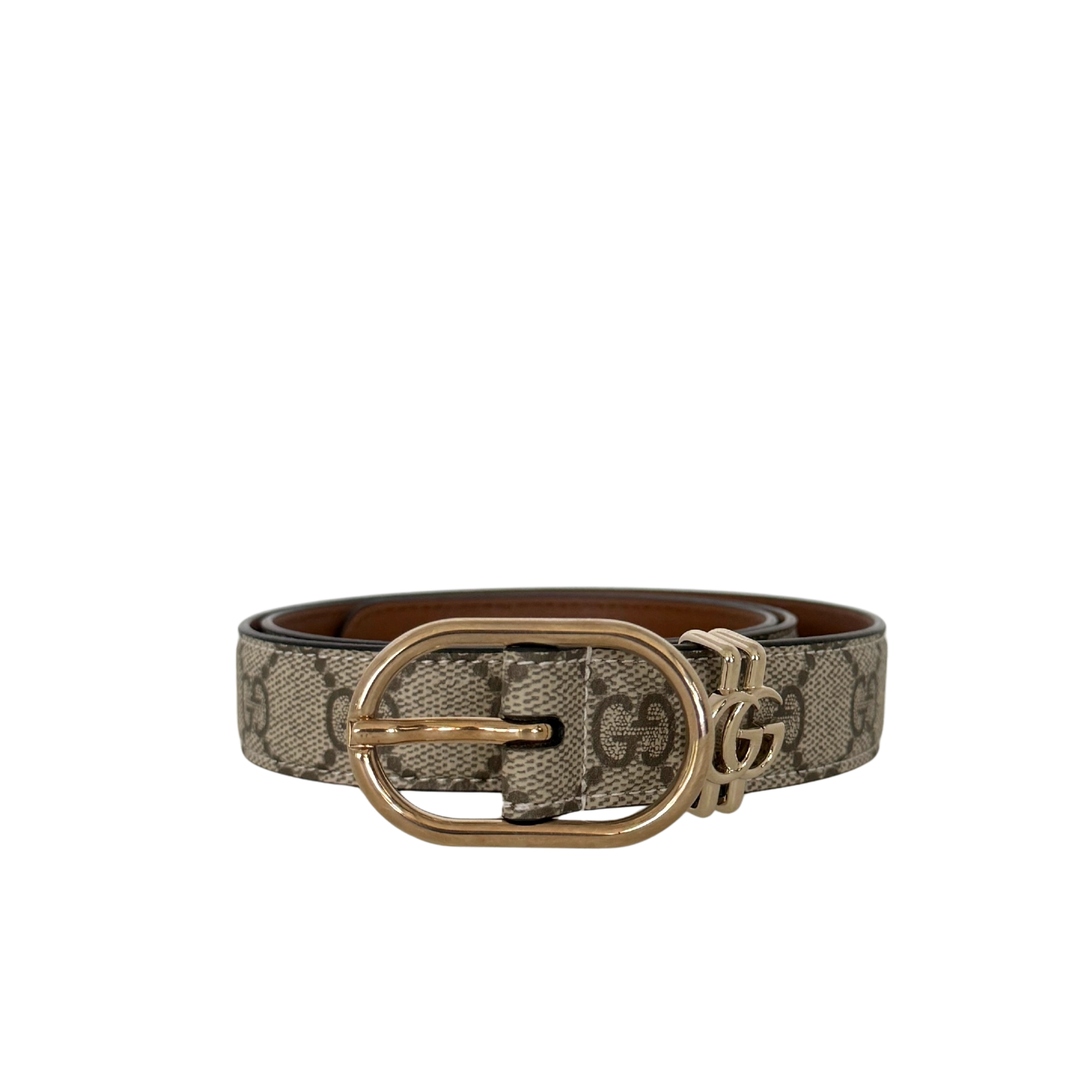 Gucci GG Gürtel mit ovaler Schnalle Beige / sehr gut Gucci