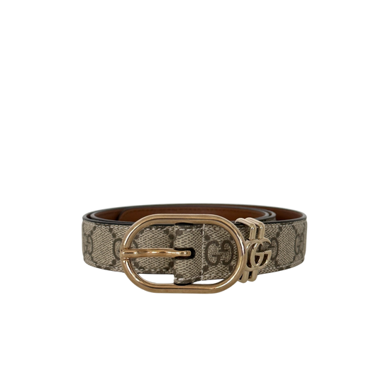 Gucci GG Gürtel mit ovaler Schnalle Beige / sehr gut Gucci