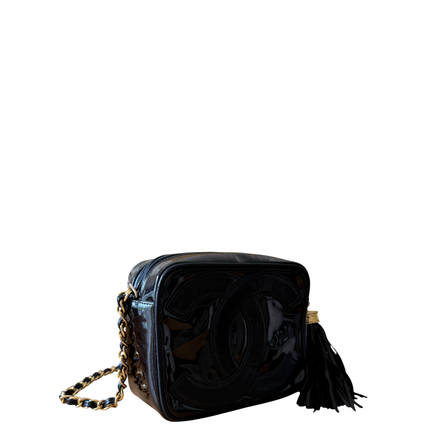 Chanel Vintage Lackleder Camerabag GHW / gut Chanel