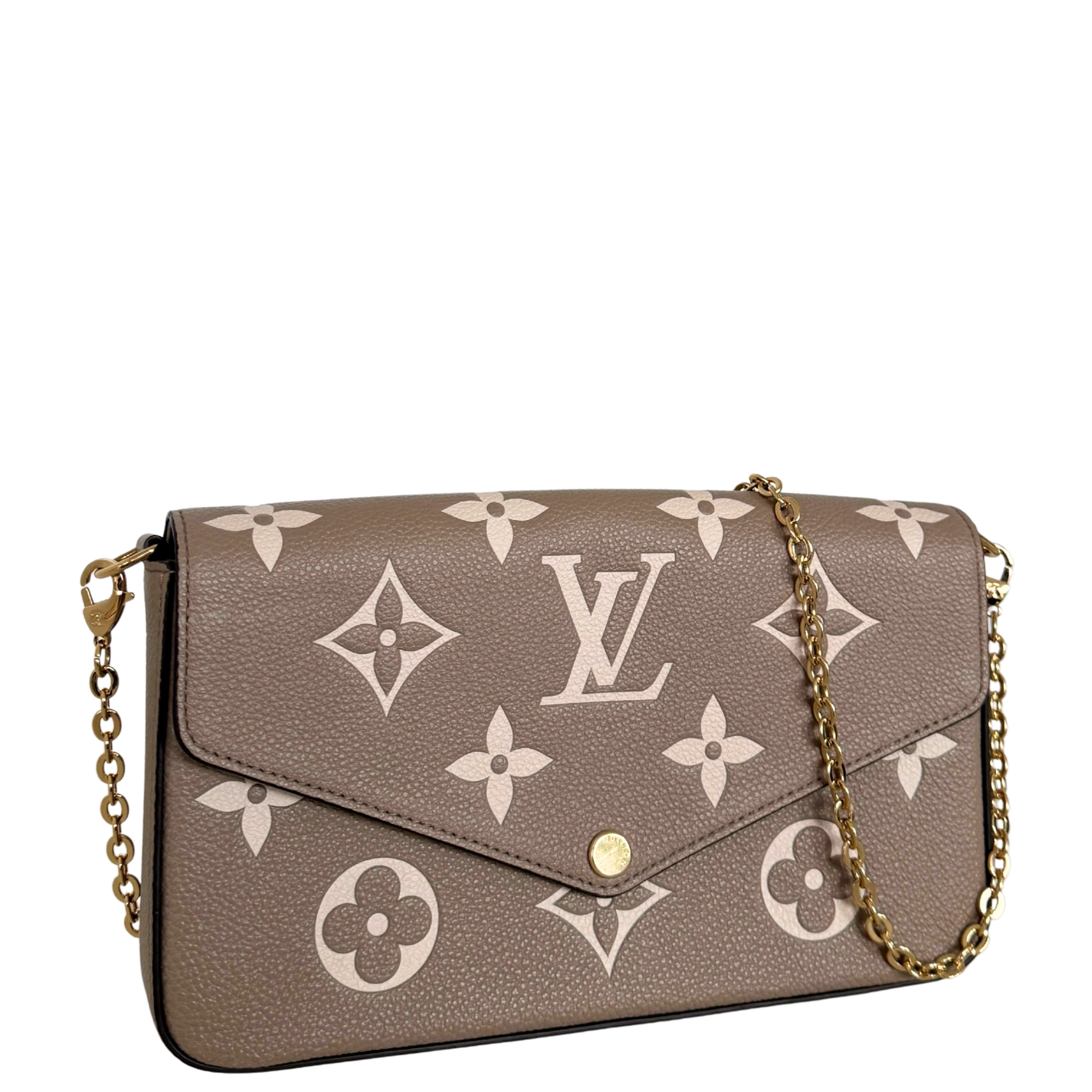 Louis Vuitton Félicie Pochette Monogram Empreinte Tourterelle Creme / sehr gut Louis Vuitton