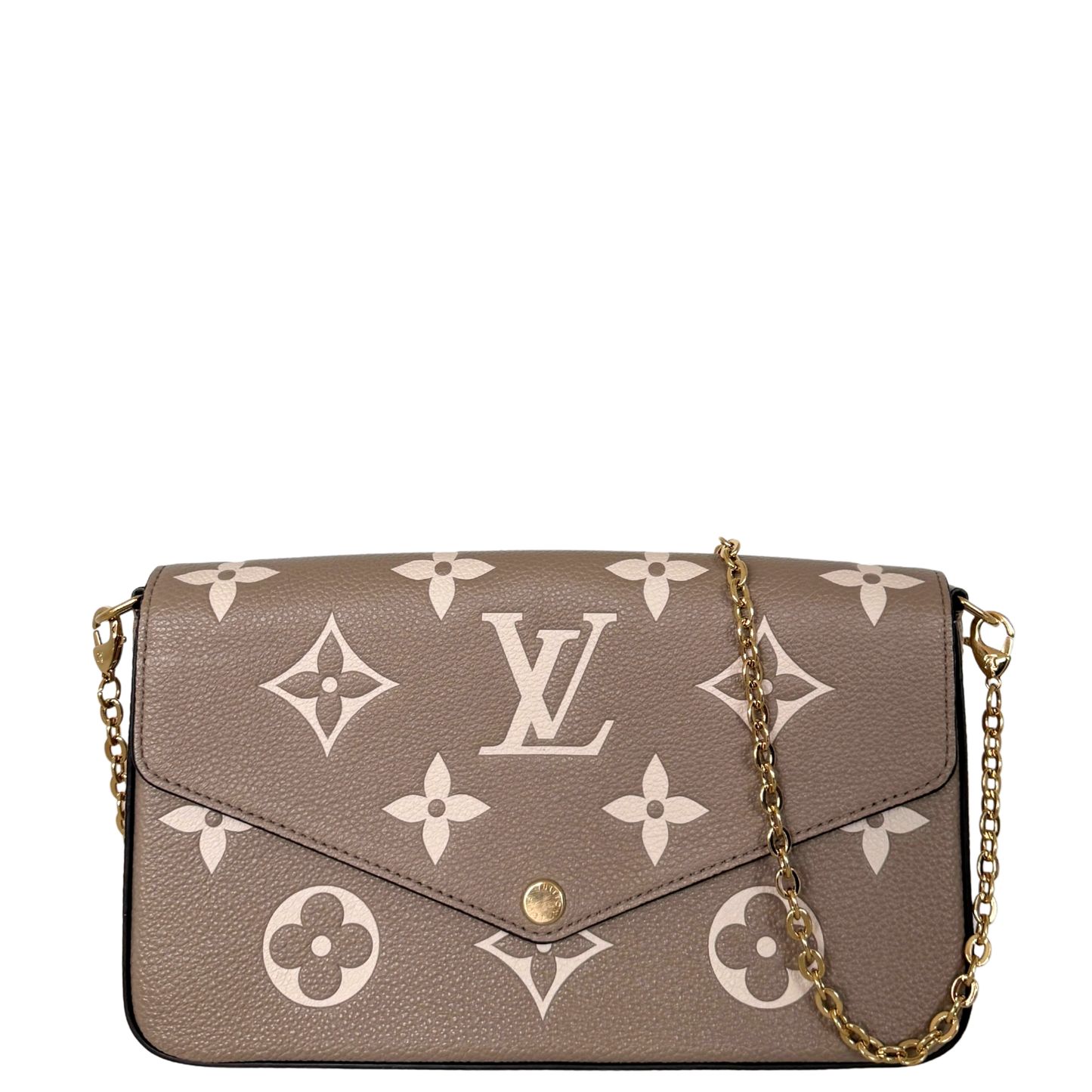Louis Vuitton Félicie Pochette Monogram Empreinte Tourterelle Creme / sehr gut Louis Vuitton