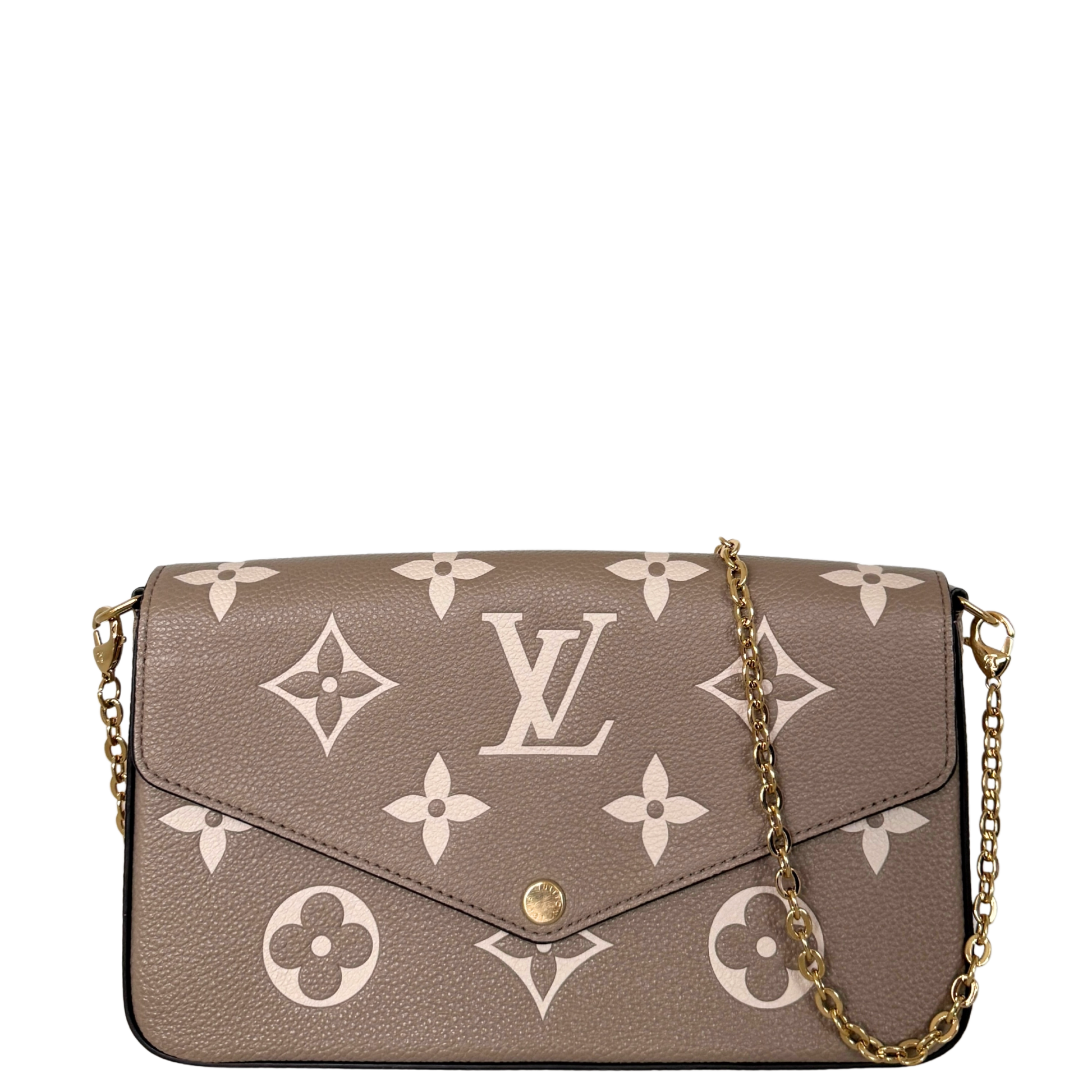 Louis Vuitton Félicie Pochette Monogram Empreinte Tourterelle Creme / sehr gut Louis Vuitton