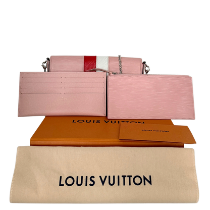 Louis Vuitton Pochette Félicie Umhängetasche Epi-Leder Stripes Rosa Fullset / sehr gut Louis Vuitton